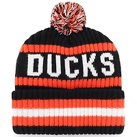 Men's '47 Black Anaheim Ducks Bering Cuffed Knit Hat with Pom