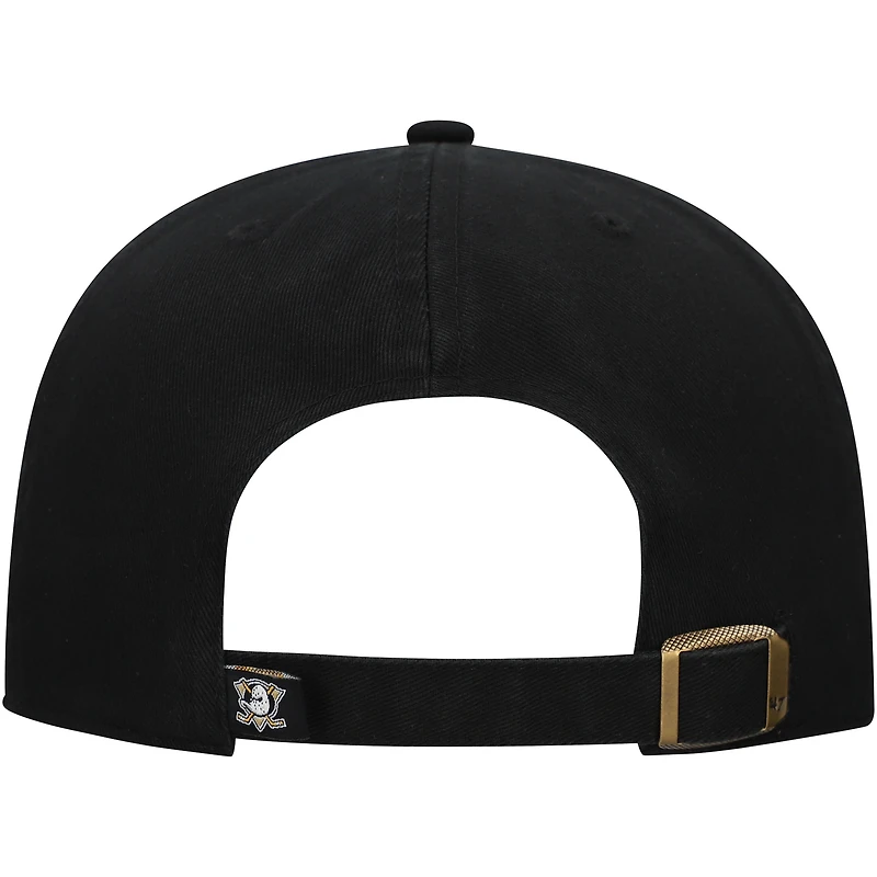 Men's '47 Black Anaheim Ducks Core Logo Clean Up Adjustable Hat