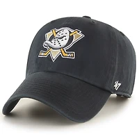 Men's '47  Black Anaheim Ducks Logo Clean Up Adjustable Hat