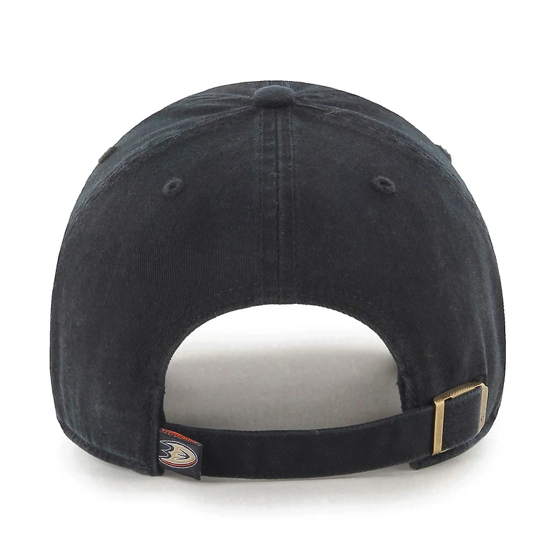 Casquette ajustable pour homme, logo Anaheim Ducks noir n° 47, modèle Clean Up