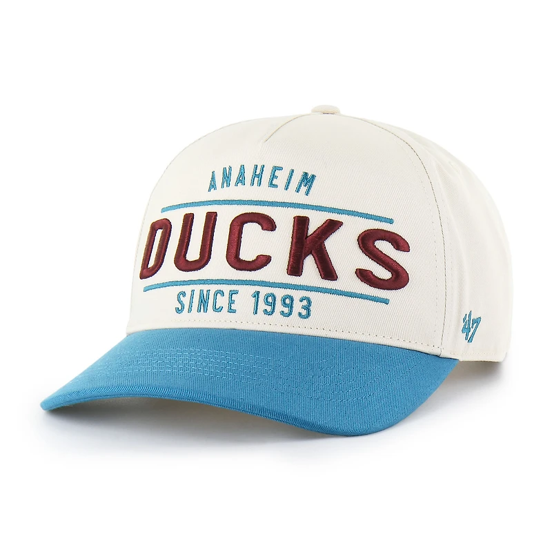 Men's '47  Cream/Teal Anaheim Ducks Expansion Debut Two-Tone Hitch Adjustable Hat