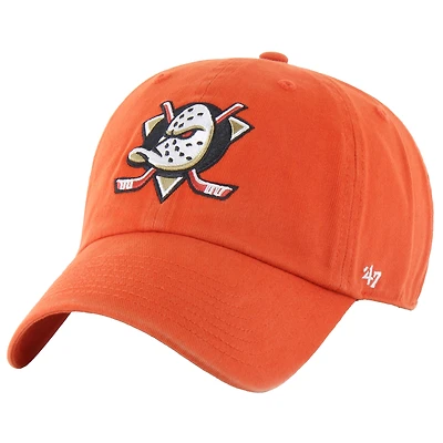 Casquette ajustable Orange Anaheim Ducks Core Logo Clean Up pour homme '47