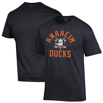 Men's Champion  Black Anaheim Ducks Primary Logo Jersey T-Shirt