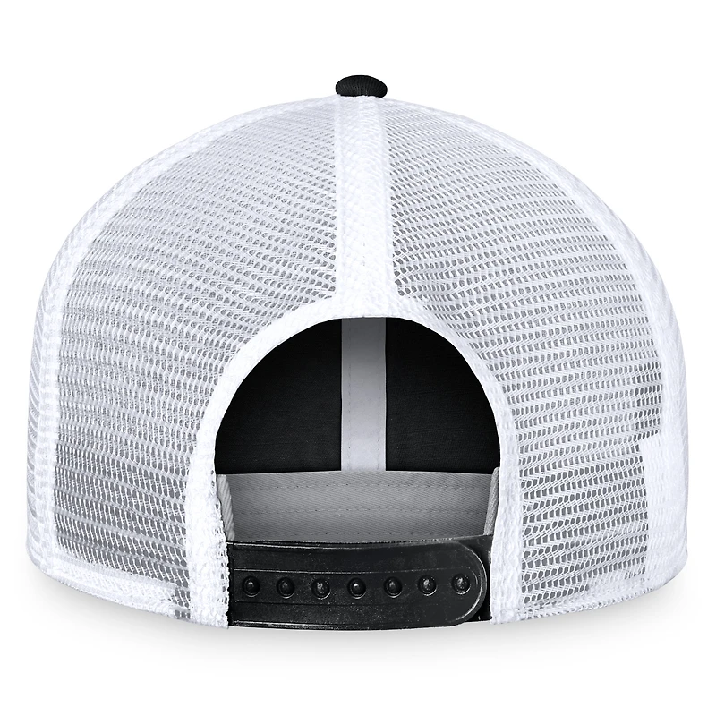 Men's Fanatics Black/White Anaheim Ducks Free Kick Trucker Adjustable Hat