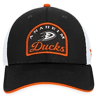 Casquette ajustable fondamentale des Ducks d'Anaheim Fanatics pour hommes, noir/blanc