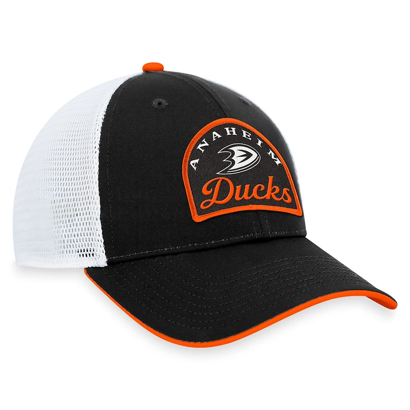 Casquette ajustable fondamentale des Ducks d'Anaheim Fanatics pour hommes, noir/blanc