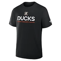 T-shirt Fanatics noir authentique pour homme des Anaheim Ducks