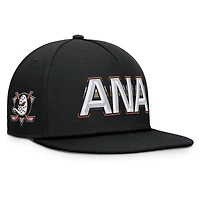Men's Fanatics Black Anaheim Ducks Authentic Pro Rink Team Code Snapback Hat
