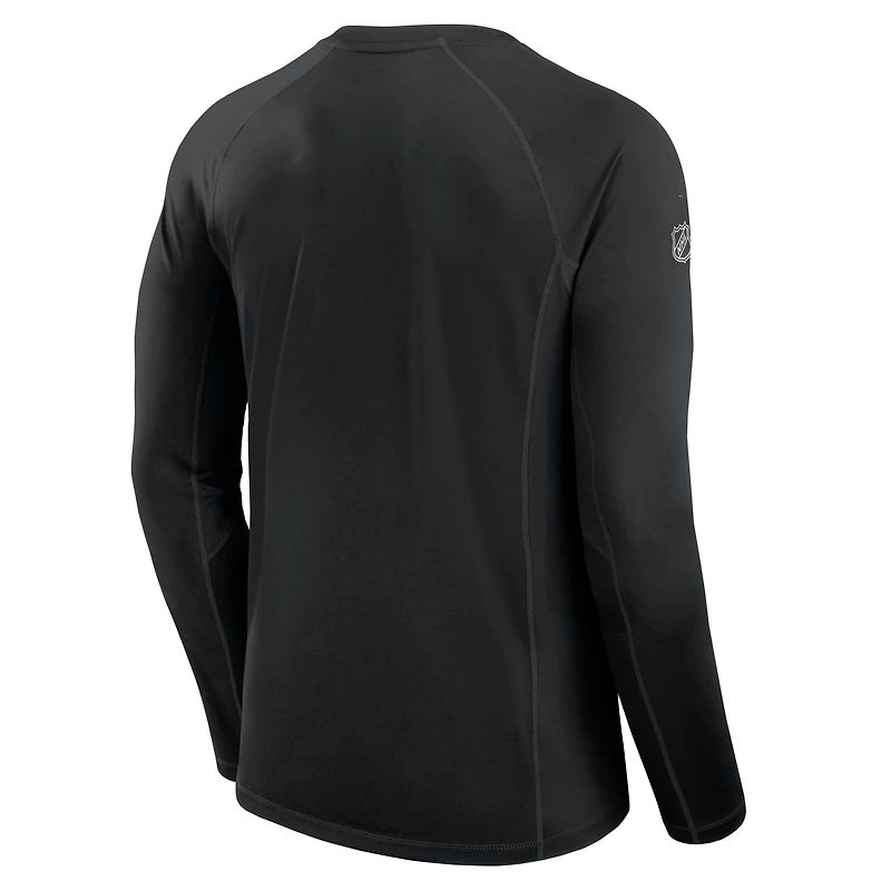 Men's Fanatics Black Anaheim Ducks Authentic Pro Rink Tech Long Sleeve T-Shirt