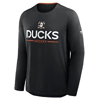 T-shirt à manches longues Fanatics Black Authentic Pro Rink Tech des Anaheim Ducks pour homme