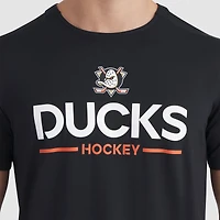T-shirt Fanatics noir authentique Pro Rink Tech des Ducks d'Anaheim pour homme