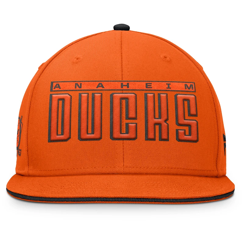 Men's Fanatics Black Anaheim Ducks Fundamental Gino Stack Snapback Hat