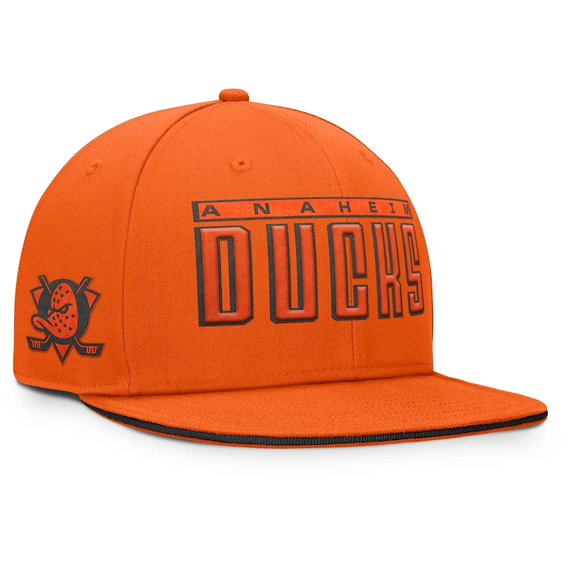 Casquette snapback Fundamental Gino Stack des Ducks d'Anaheim pour hommes Fanatics Black
