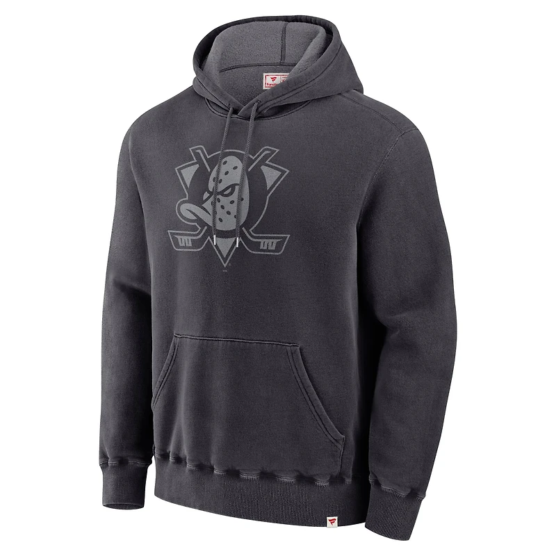 Sweat à capuche noir Fanatics pour hommes des Ducks d'Anaheim fabriqué au Canada