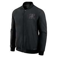 Blouson aviateur zippé Fanatics Pro Road pour homme, noir, des Ducks d'Anaheim