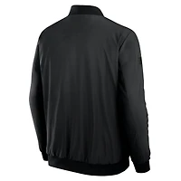 Blouson aviateur zippé Fanatics Pro Road pour homme, noir, des Ducks d'Anaheim