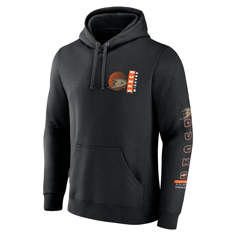 Sweat à capuche noir Anaheim Ducks Revolution Fanatics pour hommes