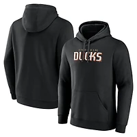Sweat à capuche en polaire avec logo noir Anaheim Ducks Fanatics pour hommes
