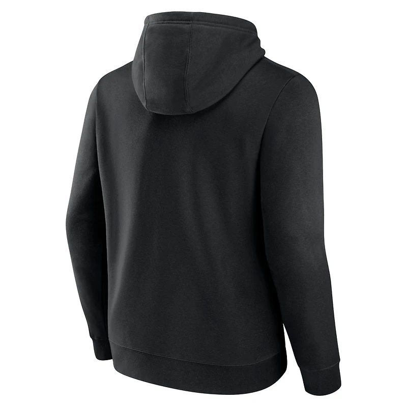 Men's Fanatics Black Anaheim Ducks Wordmark Logo Fleece Pullover Hoodie