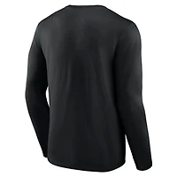 T-shirt noir à manches longues avec logo Fanatics Anaheim Ducks pour hommes