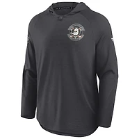 Sweat à capuche raglan authentique Pro Rink des Anaheim Ducks pour hommes Fanatics Charcoal