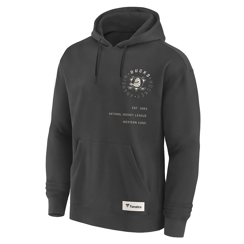Sweat à capuche Future Ground Info pour homme Fanatics Anthracite Anaheim Ducks