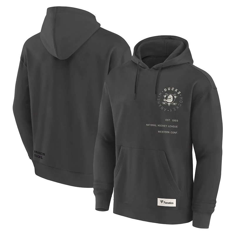 Sweat à capuche Future Ground Info pour homme Fanatics Anthracite Anaheim Ducks