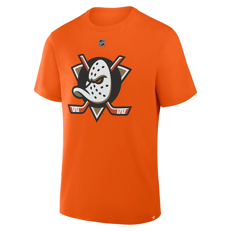 T-shirt Fanatics Chris Kreider orange pour homme, authentique, avec nom et numéro Stack des Anaheim Ducks