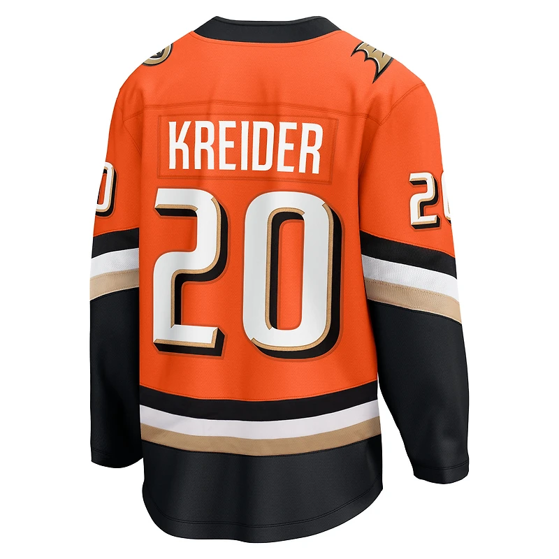 Men's Fanatics Chris Kreider Orange Anaheim Ducks Home Breakaway Jersey
