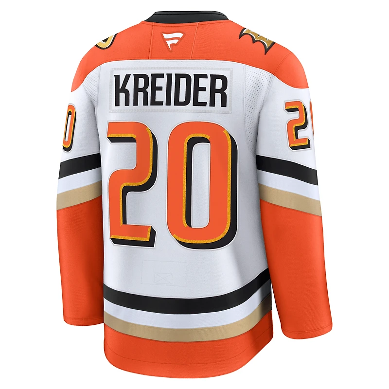 Men's Fanatics Chris Kreider White Anaheim Ducks Away Premium Jersey