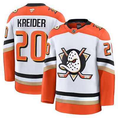 Maillot premium extérieur blanc Chris Kreider des Ducks d'Anaheim pour homme (Fanatics)