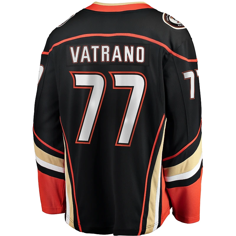 Maillot de joueur échappé à domicile Fanatics Frank Vatrano des Ducks d'Anaheim noir pour hommes