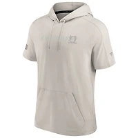 Pull à capuche manches courtes et col rond Fanatics Authentic Pro Road pour homme, gris clair, des Ducks d'Anaheim