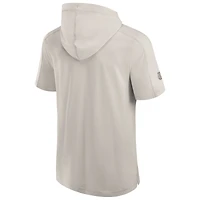 Pull à capuche manches courtes et col rond Fanatics Authentic Pro Road pour homme, gris clair, des Ducks d'Anaheim
