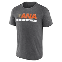 T-shirt de meneur jeu Fanatics Heather Anthracite pour homme des Ducks d'Anaheim