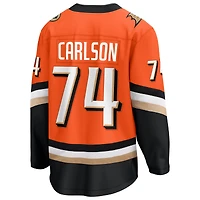 Men's Fanatics John Carlson Orange Anaheim Ducks Home Breakaway Jersey