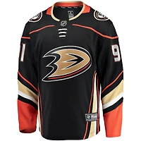 Maillot de joueur échappé à domicile Fanatics Leo Carlsson noir des Ducks d'Anaheim pour hommes