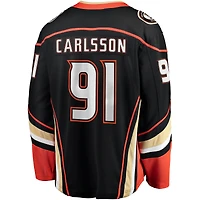 Maillot de joueur échappé à domicile Fanatics Leo Carlsson noir des Ducks d'Anaheim pour hommes