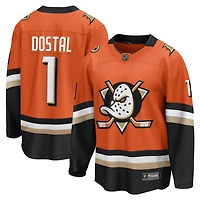 Men's Fanatics Lukas Dostal Orange Anaheim Ducks Home Breakaway Jersey