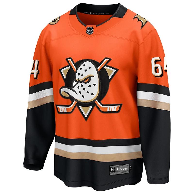 Maillot Fanatics Mikael Granlund orange pour homme, équipe d'échappée des Ducks d'Anaheim