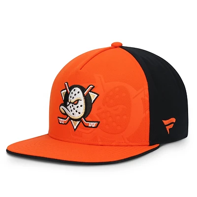Men's Fanatics  Orange/Black Anaheim Ducks Snapback Hat