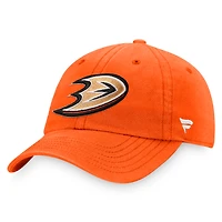 Casquette ajustable Fanatics orange Anaheim Ducks Core avec logo principal
