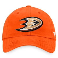 Casquette ajustable Fanatics orange Anaheim Ducks Core avec logo principal