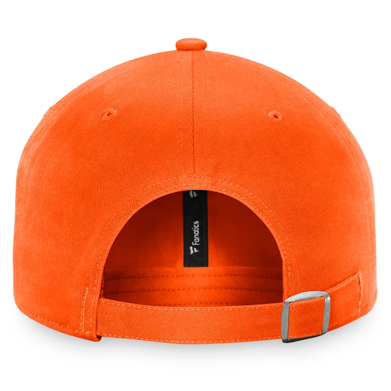 Casquette ajustable Fanatics orange Anaheim Ducks Core avec logo principal