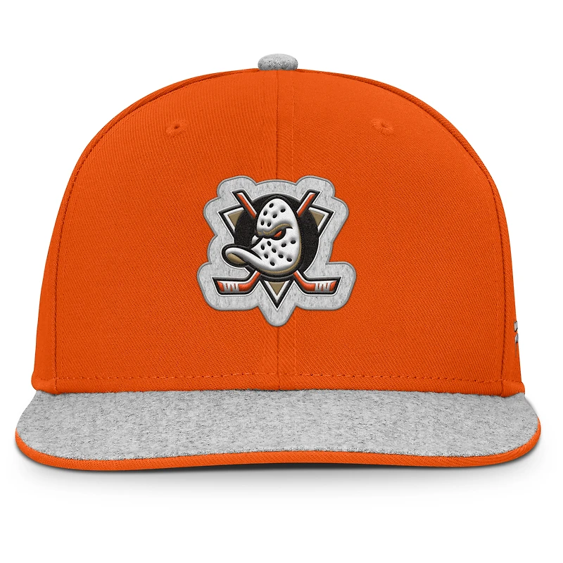 Men's Fanatics Orange Anaheim Ducks Fundamentals Loden Snapback Hat