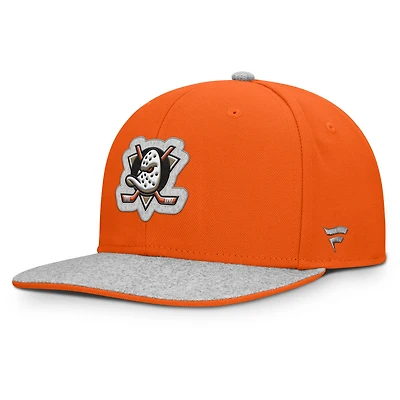 Men's Fanatics Orange Anaheim Ducks Fundamentals Loden Snapback Hat