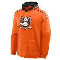 Sweat à capuche Fanatics Orange Anaheim Ducks pour homme, modèle gardien de but/défenseur