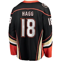 Maillot d'évasion à domicile Fanatics Robert Hagg pour hommes, noir, Anaheim Ducks