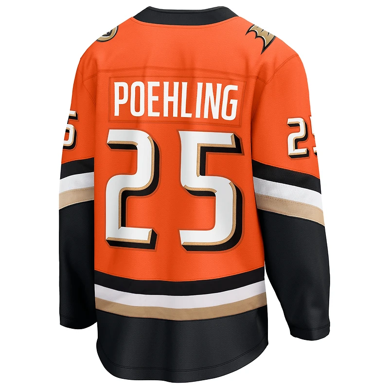Men's Fanatics Ryan Poehling Orange Anaheim Ducks Home Breakaway Jersey