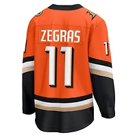 Maillot de joueur à domicile Premier Breakaway Orange Anaheim Ducks Trevor Zegras Fanatics pour hommes